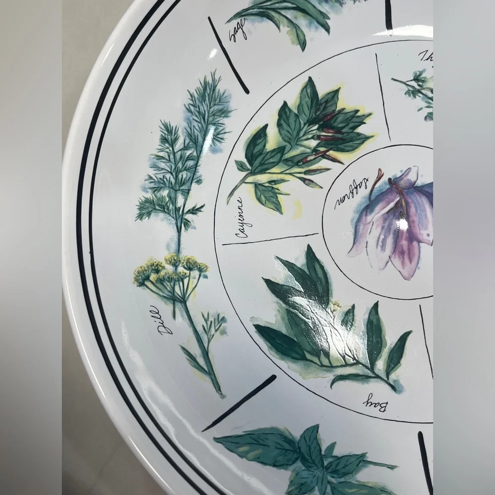 Vintage Williams Sonoma Botanical Herb Large Pasta/Salad Bowl